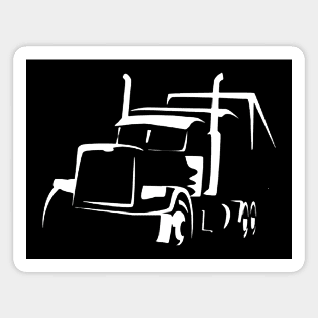 18 Wheeler Semi Truck Shirt for Truck Drivers Who Love OTR Magnet by TruckerJunk